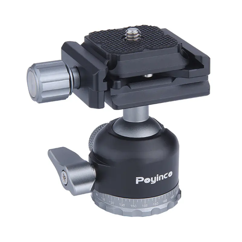 Low Profile Ball Head Tripod 360 Panoramic Tripod Head Aluminum Camera Head with Arca Quick Release Plate