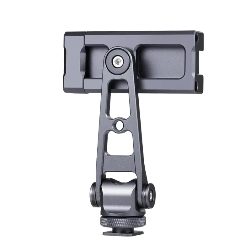 Aluminum Phone Tripod Mount Adapter with Cold Shoe 360° Rotates Adjustable Universal Metal Clamp Holder for Smartphone