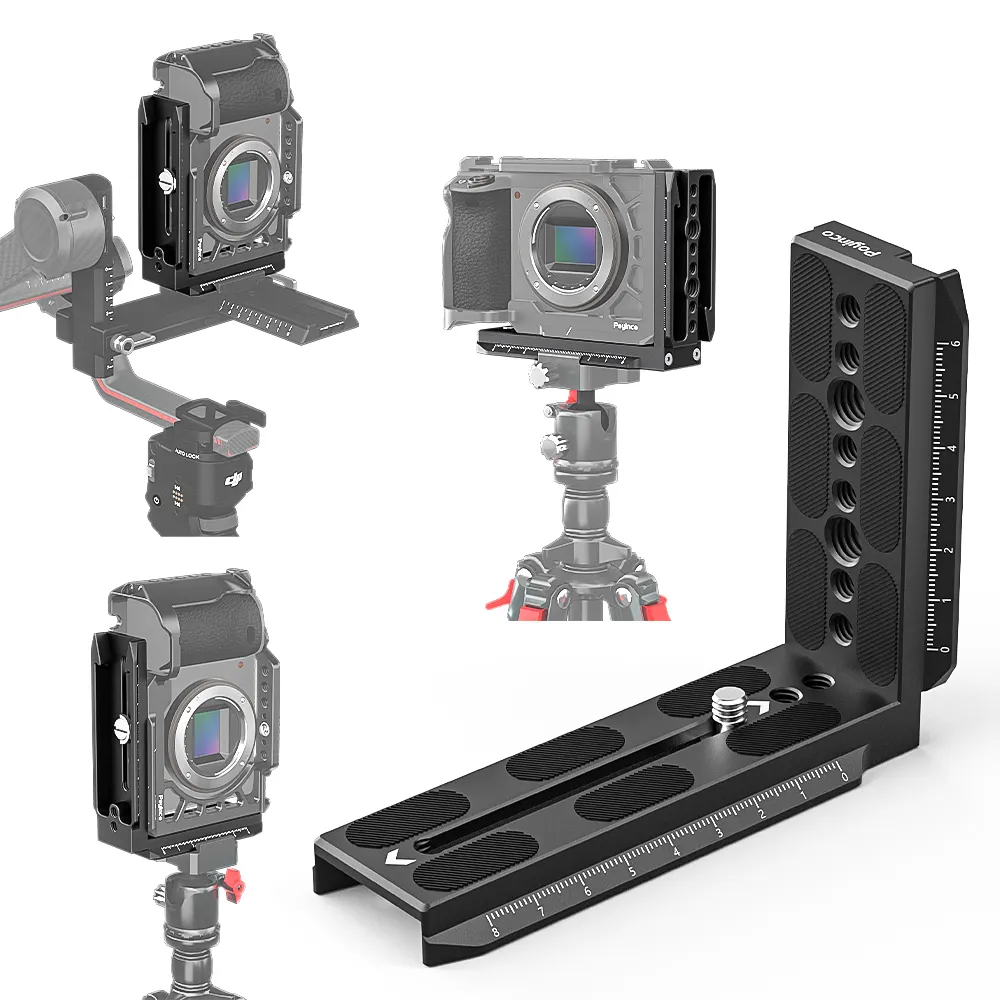 L Bracket Quick Release Plate QR L Plate Camera Mount Accessory with 1/4"&3/8" Screw For Professional Camcorders