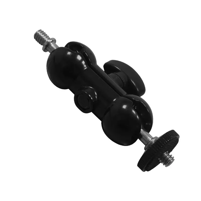 Multi-Function Monitor Mount Rotatable Double Ball Head Adapter with 1/4" Screw for Monitors Led Light Microphone