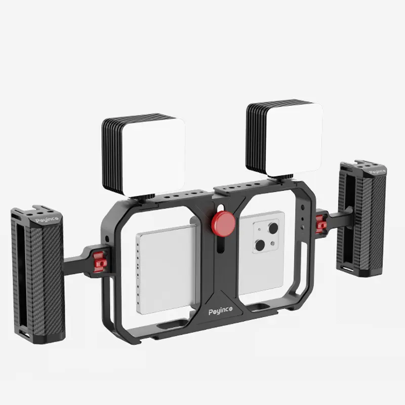 Universal Quick Release Phone Cage Kit Phone Stabilizer Aluminum Smartphone Video Rig Kit for Vlogging & Live Streaming