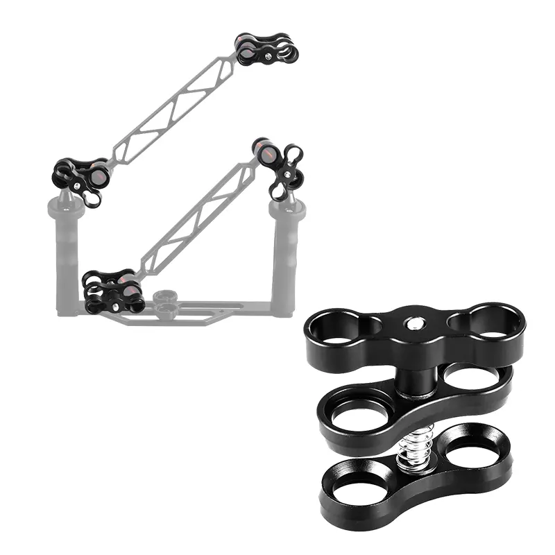 1'' Ball Clamp Mount Aluminium Long Clamp Adapter Bracket Holder for GoPro Underwater Camera Housing Diving Light Arm