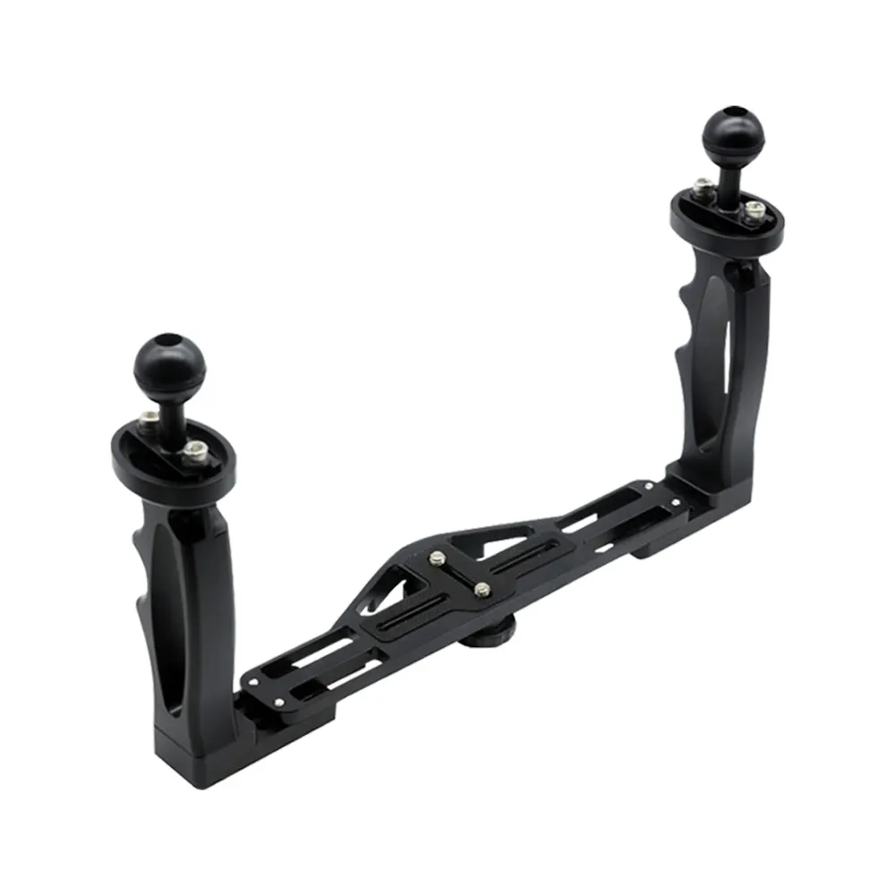 Aluminium Alloy Handheld Stabilizer Tray Dual Handle Grip Underwater Housing Tray Bracket for Gopro Hero